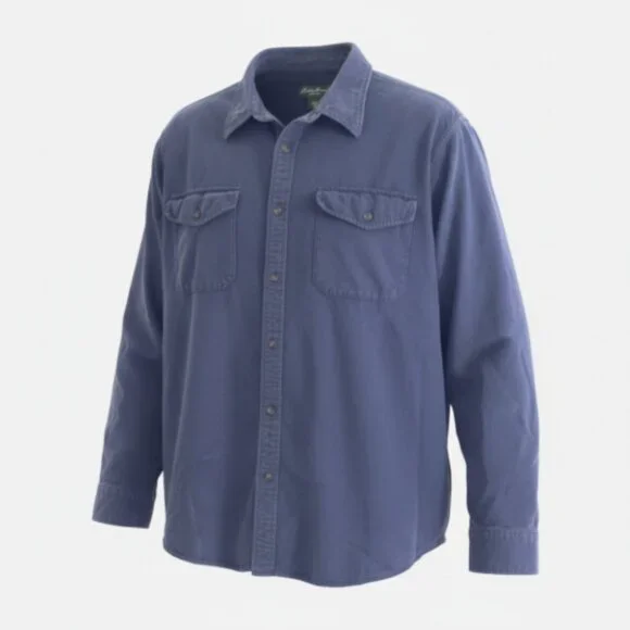 Eddie Bauer Flannel Shirt Men’s XXL Blue Heavy Button Up Outdoor Pockets EUC - Picture 16 of 16